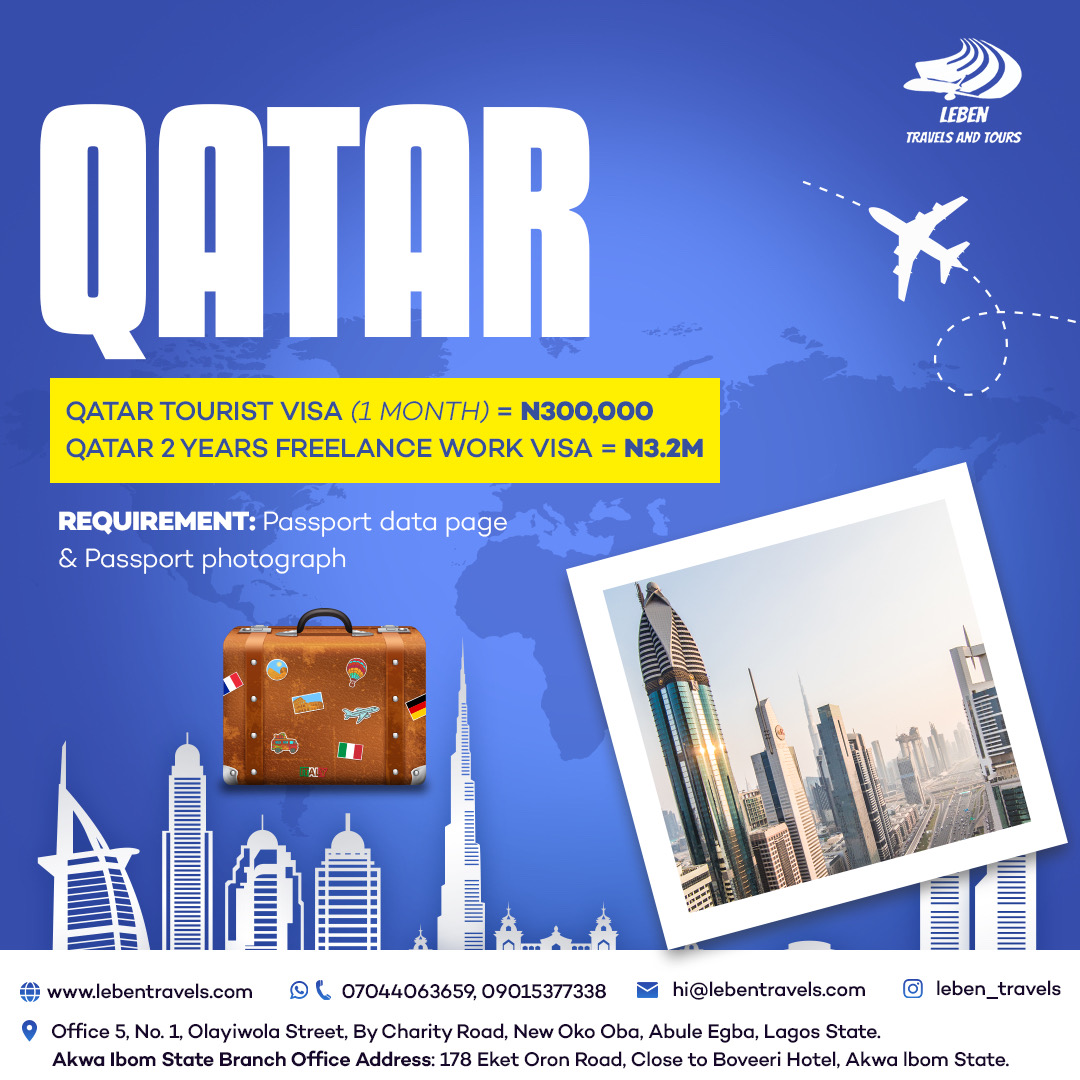 Apply for Qatar Visa with Leben Travels And Tours