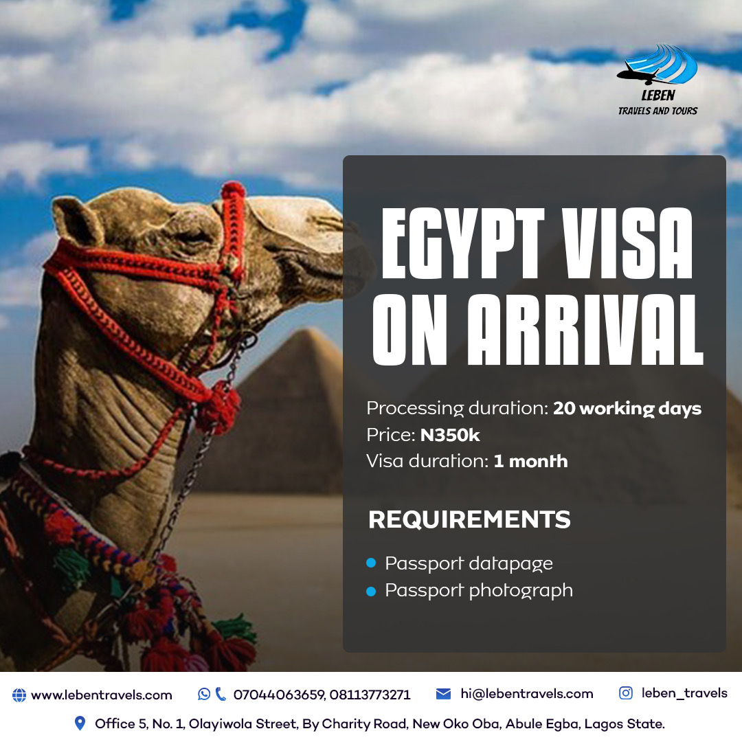 egypt visa on arrival travel agency in lagos 