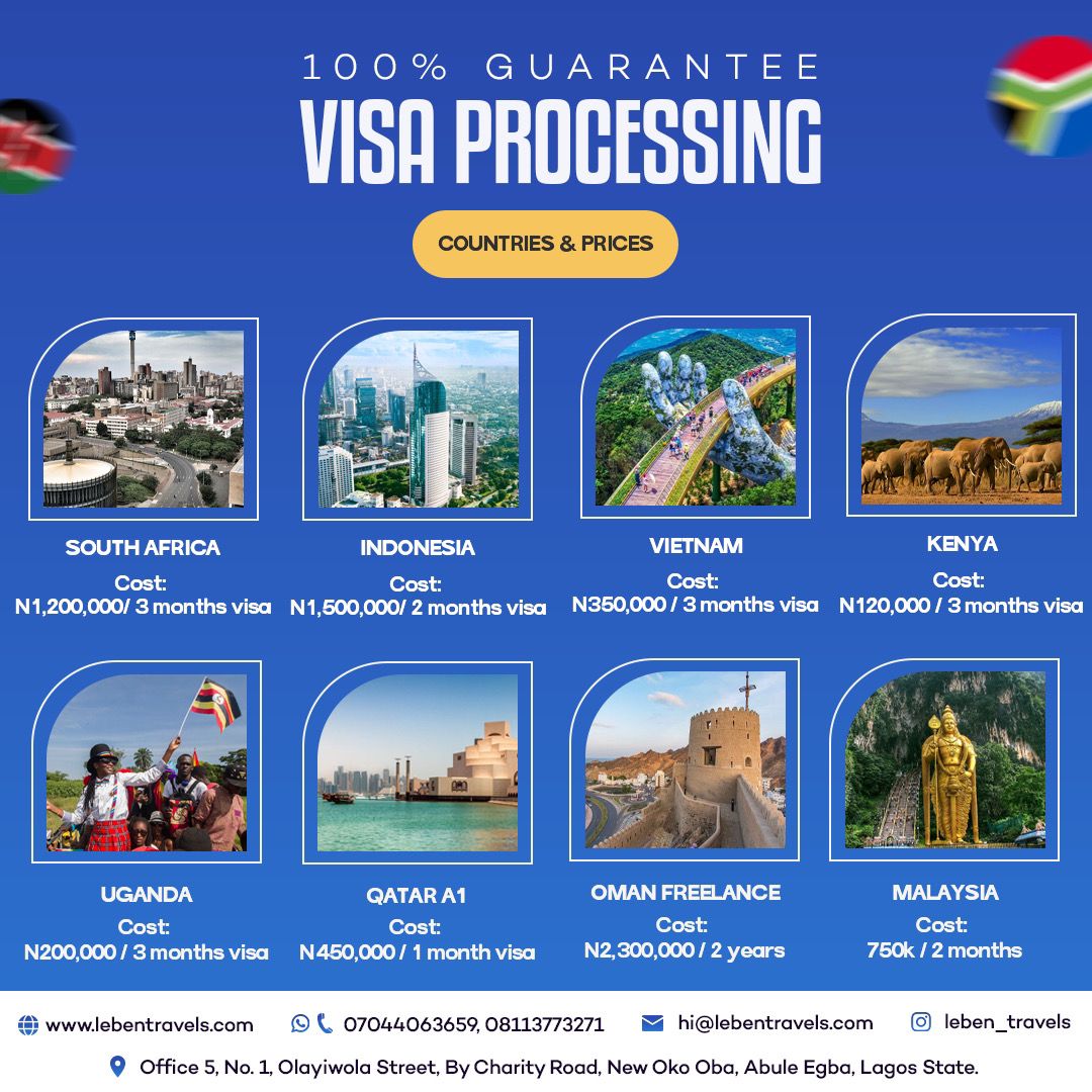 APPLY FOR YOUR E VISAS WITH LEBEN TRAVELS