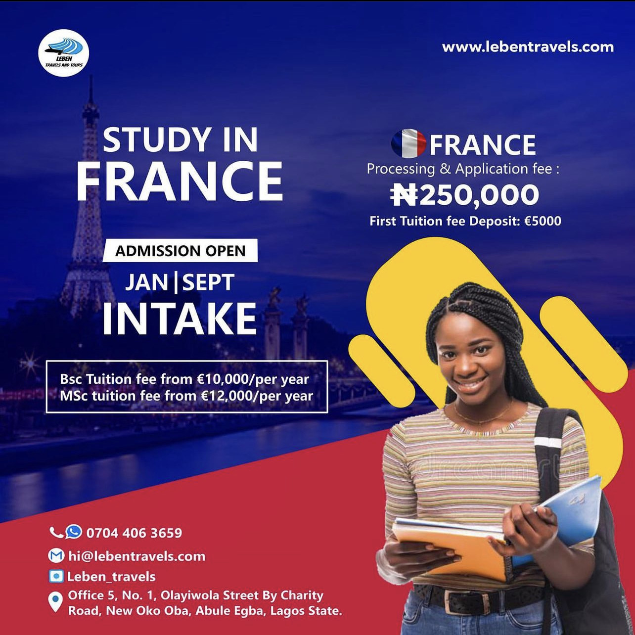 study in france from nigeria