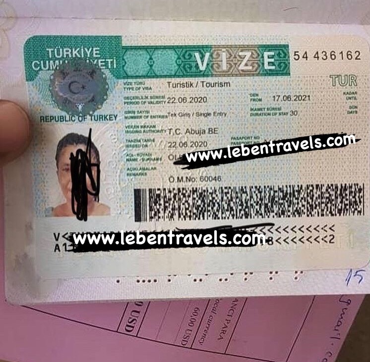 tourist visa of turkey